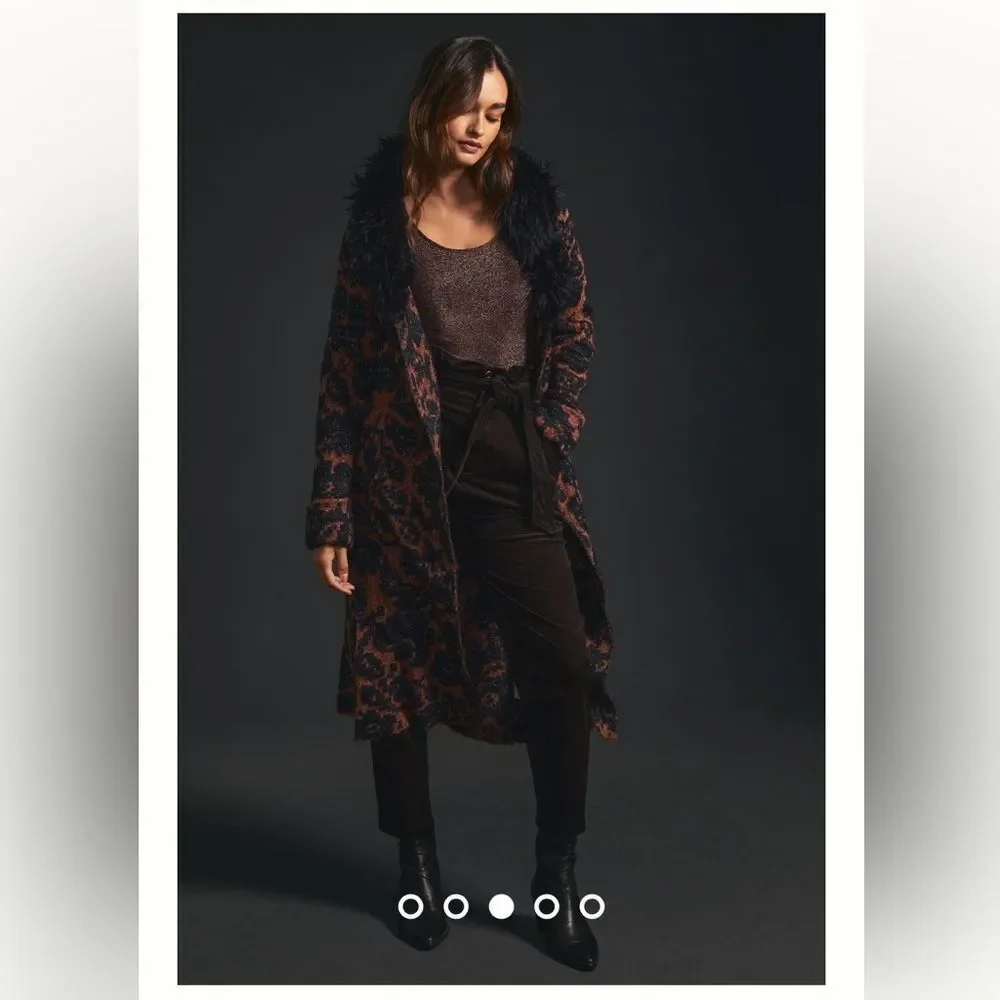 By Anthropologie Jacquard Cardigan Sweater Size Small